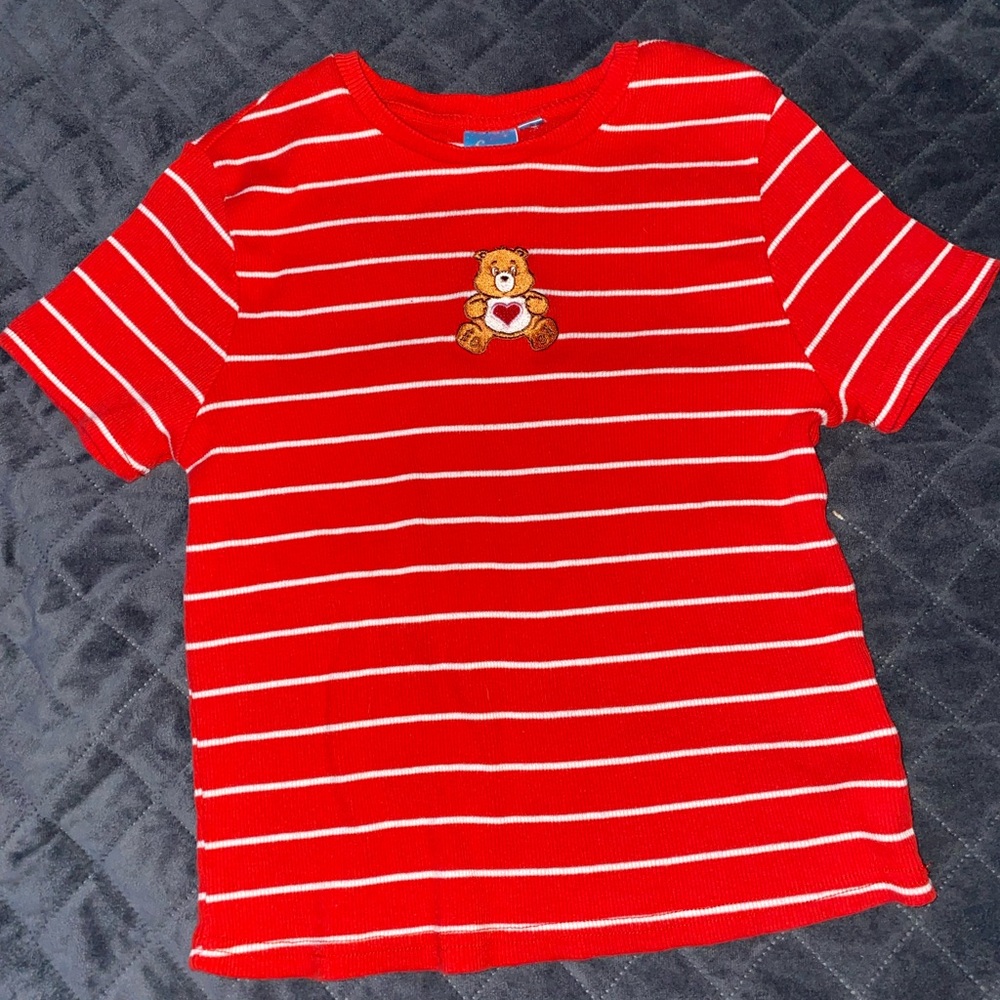 XXL Care Bears red/white striped T-Shirt